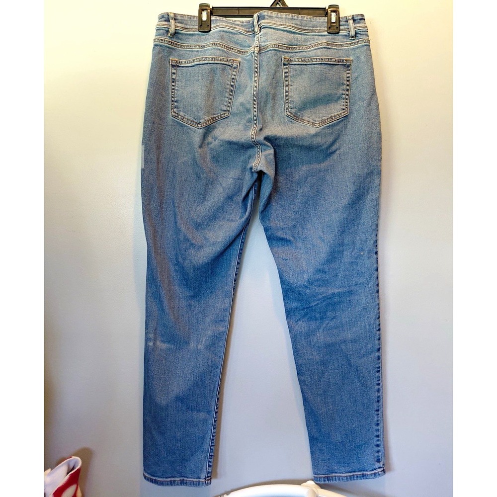 J Jill Authentic Fit Slim Ankle Jeans Women's 14 Light Wash Blue Denim 5-Pocket